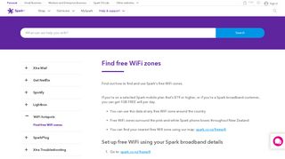 
                            2. Find free WiFi zones | Spark NZ