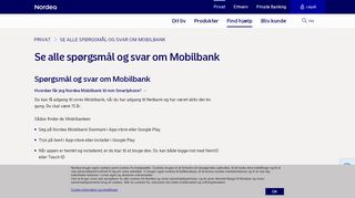 
                            2. Find hjælp og support til Mobilbank | Nordea.dk