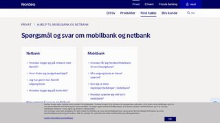 
                            3. Find hjælp og support til Mobilbank og Netbank | Nordea.dk