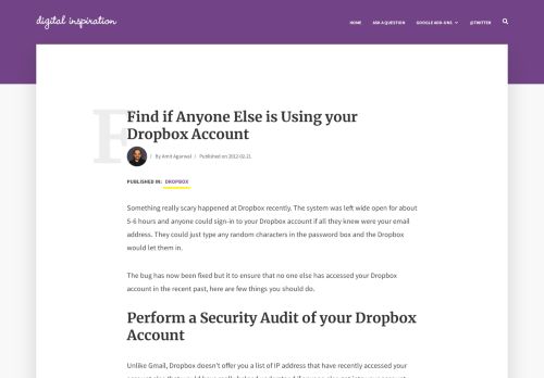 
                            5. Find if Anyone Else is Using your Dropbox Account - Digital Inspiration