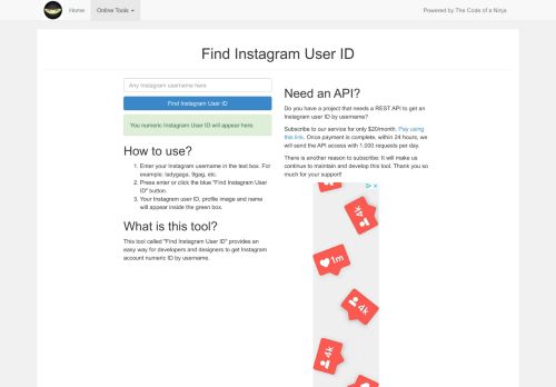 
                            9. Find Instagram User ID - Fastest way to get Instagram account numeric ...