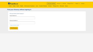 
                            8. Find Itinerary - Expedia
