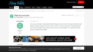 
                            7. Find my account - Sing! Help Forum - Sing.Salon, the №1 Smule ...