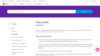 
                            3. Find my bills | Spark NZ