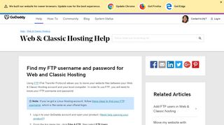 
                            10. Find my FTP username and password | Web & Classic ... - GoDaddy