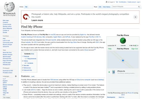 
                            13. Find My iPhone - Wikipedia