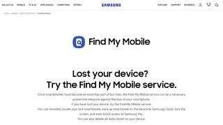 
                            13. Find My Mobile | Apps | Samsung UK