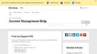 
                            3. Find my Support PIN | Account Management - GoDaddy Help ZA