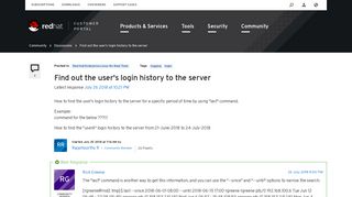 
                            3. Find out the user's login history to the server - Red Hat Customer Portal