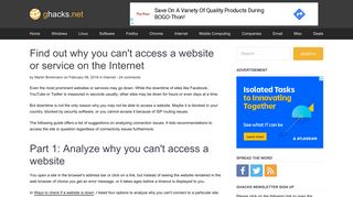 
                            2. Find out why you can't access a website or service on the Internet ...