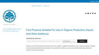 
                            4. Find products suitable for use in organic production ... - Biogro: Search