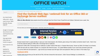
                            11. Find the Outlook Web App / webmail link for an Office 365 or ...