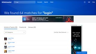 
                            2. Find tickets for 'login' at Ticketmaster.com