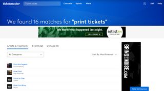 
                            3. Find tickets for 'print tickets' at Ticketmaster.com