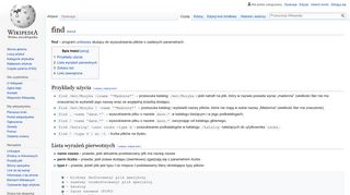
                            9. find – Wikipedia, wolna encyklopedia