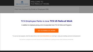 
                            12. Find Your Account (by Email or Employee ID#) - TCS Perks at Work