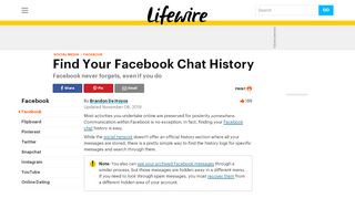 
                            13. Find Your Facebook Chat History - Lifewire