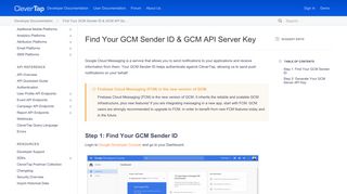 
                            5. Find Your GCM Sender ID & GCM API Server Key