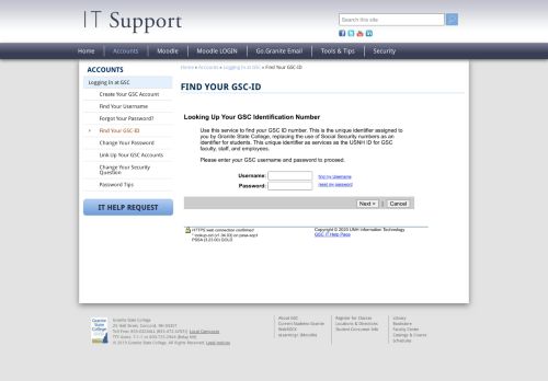 
                            12. Find Your GSC-ID | Granite IT Support