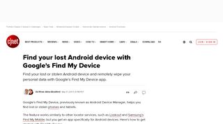 
                            12. Find your lost Android device with Google's Find My Device - CNET