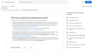 
                            2. Find your password-assistance email - Google Account Help