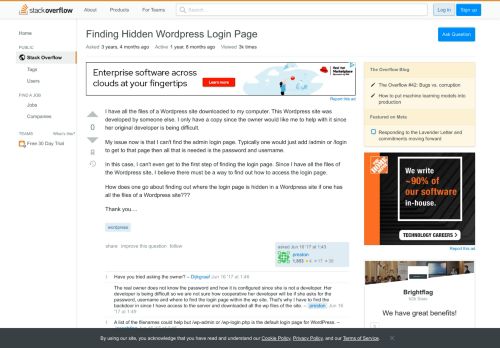 
                            1. Finding Hidden Wordpress Login Page - Stack Overflow