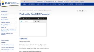 
                            12. Finding the GALILEO Password - Libraries | UNG
