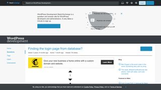 
                            1. Finding the login page from database? - WordPress Development ...