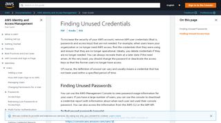 
                            10. Finding Unused Credentials - AWS Identity and Access Management