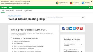 
                            2. Finding Your Database Admin URL | Web & Classic ... - GoDaddy