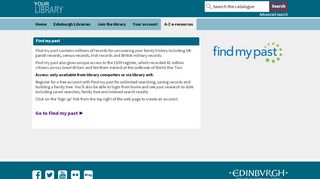 
                            4. FindMyPast - Edinburgh