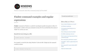 
                            7. Findstr command examples and regular expressions