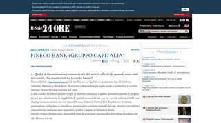 
                            11. FINECO BANK (GRUPPO CAPITALIA) - Il Sole 24 ORE