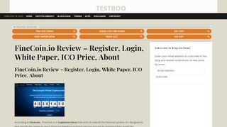 
                            7. FineCoin.io Review - Register, Login, White Paper, ICO Price, About