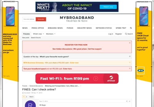 
                            12. FINES: Can I check online? | MyBroadband