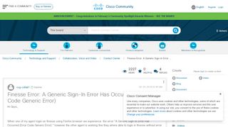 
                            1. Finesse Error: A Generic Sign-In Error ... - Cisco Community