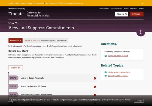 
                            10. Fingate - iProcurement: How to View or Suppress Commitments