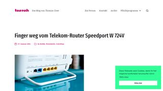 
                            13. Finger weg vom Telekom-Router Speedport W 724V | teezeh.de