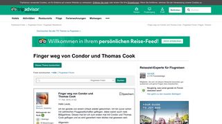 
                            10. Finger weg von Condor und Thomas Cook - Flugreisen Forum, Fragen ...
