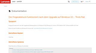 
                            4. Fingerabdruck funktioniert nicht nach dem Upgrade ... - Lenovo Support