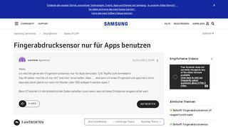 
                            2. Fingerabdrucksensor nur für Apps benutzen - Samsung Community