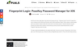 
                            5. Fingerprint Login: PassKey Password Manager for iOS - Appuals.com