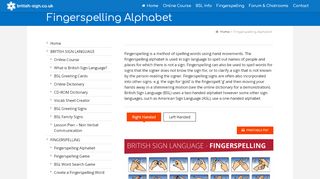 
                            10. Fingerspelling Alphabet - British Sign Language (BSL)