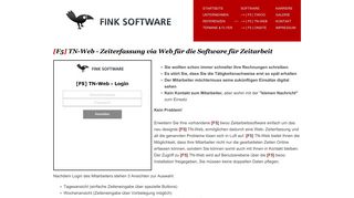 
                            9. Fink Software: Zeiterfassung via Web - [F5] TN-Web