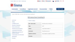 
                            8. FINMA - QW Lianora Swiss Consulting SA