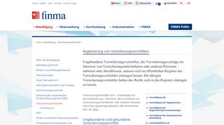 
                            3. FINMA - Registrierung von Versicherungsvermittlern