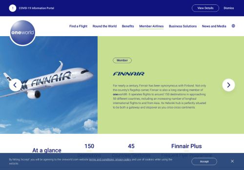 
                            5. Finnair - oneworld, Finnish airline, multi destination flights