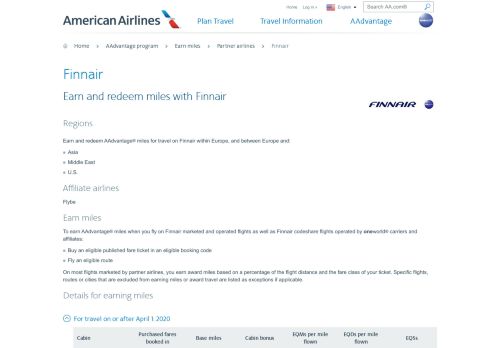 
                            12. Finnair − Partner airlines − American Airlines