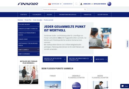 
                            5. Finnair Plus-Punkte sammeln | Finnair