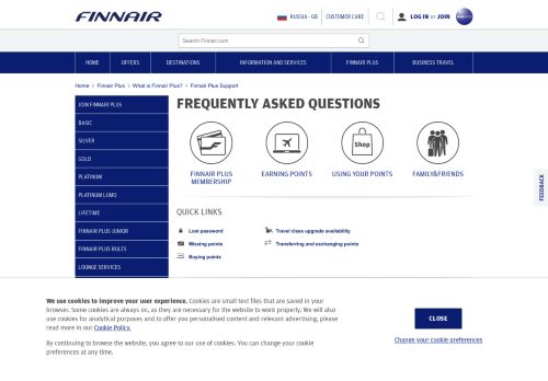 
                            8. Finnair Plus support Plus | Finnair